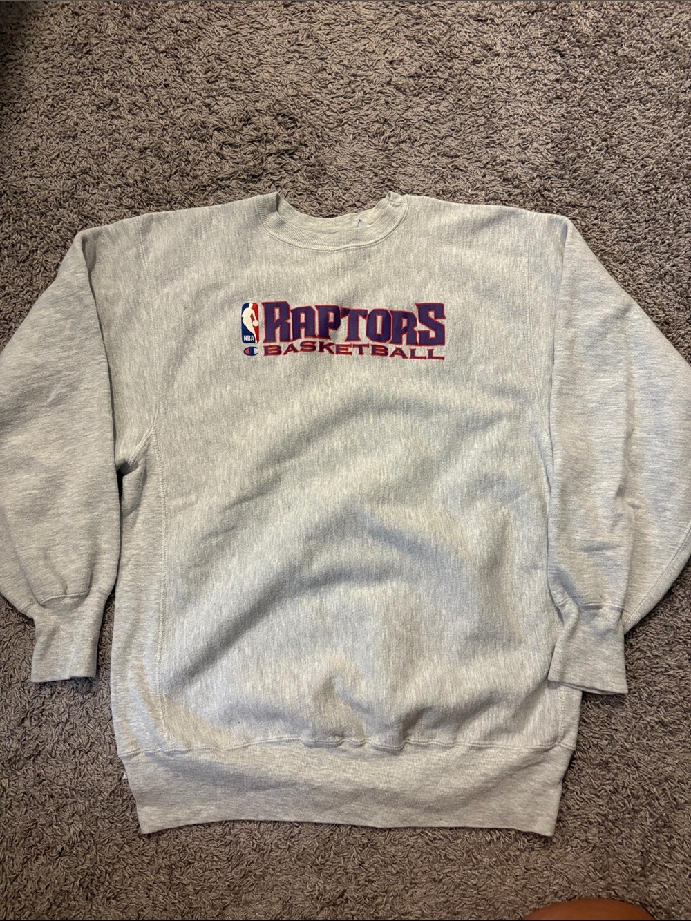 Vintage Champion Raptors Basketball Crewneck - Gray